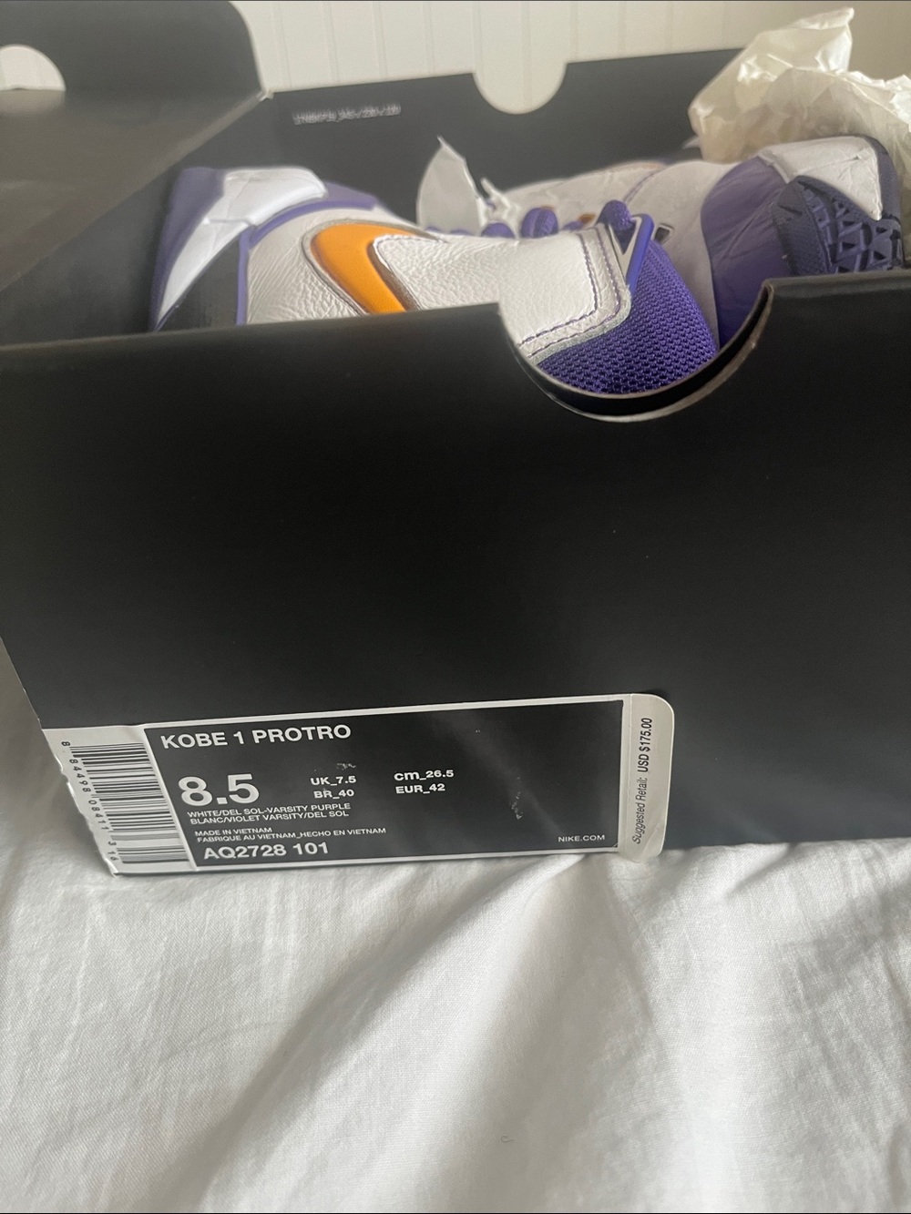 Nike Kobe 1 Protro - White, Purple & Orange Accents